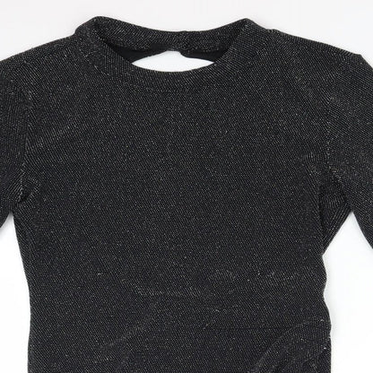 H&M Womens Black   Bodysuit One-Piece Size M  - Sparkly open back