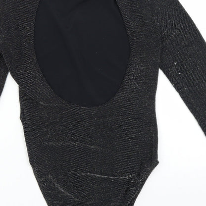H&M Womens Black   Bodysuit One-Piece Size M  - Sparkly open back