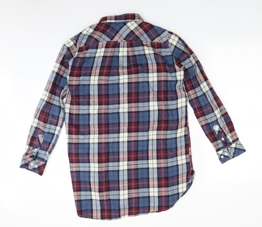 Womens UK Size 6 H&M Blue Basic Button-Up