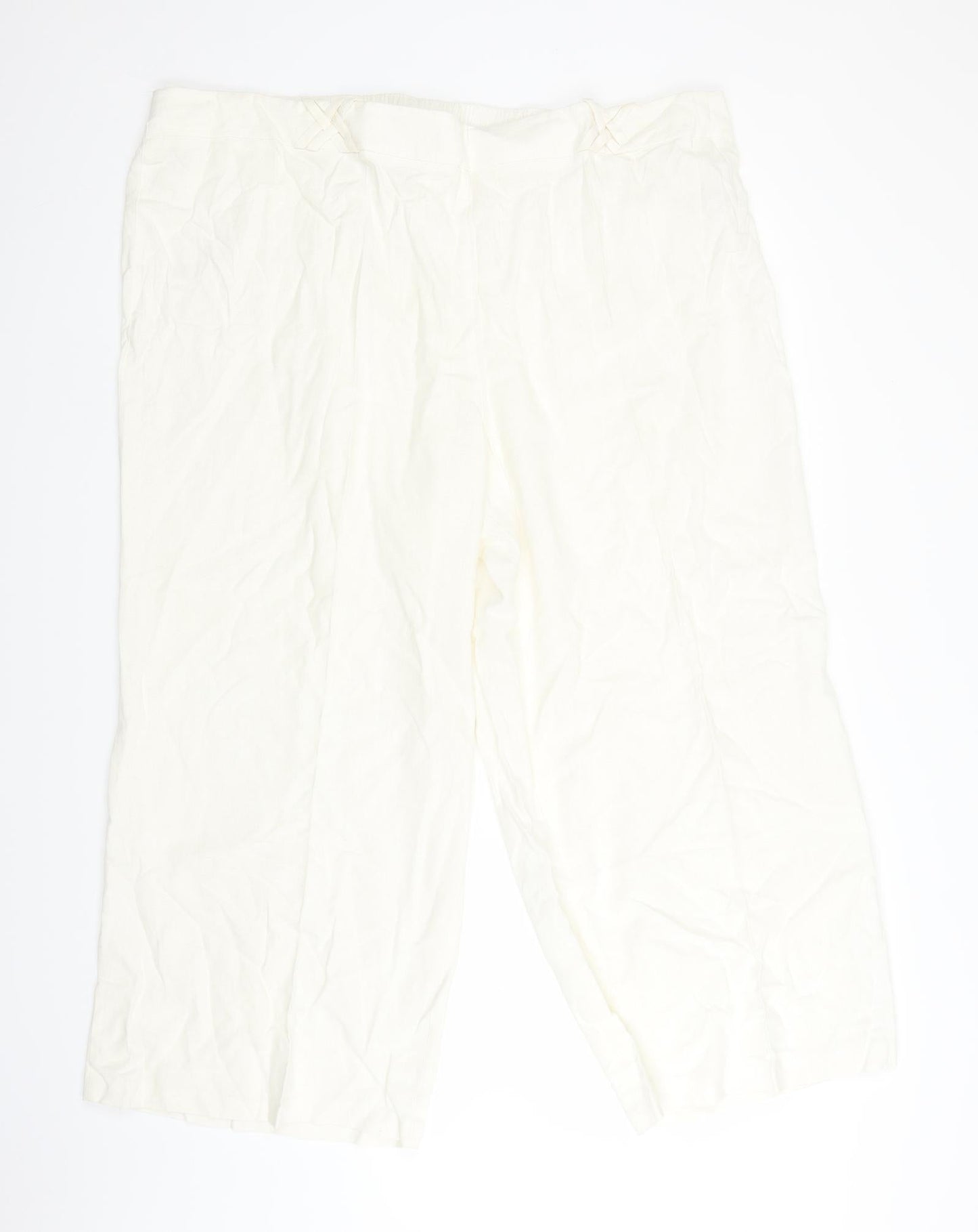 e. Womens White   Trousers  Size 28 L25 in