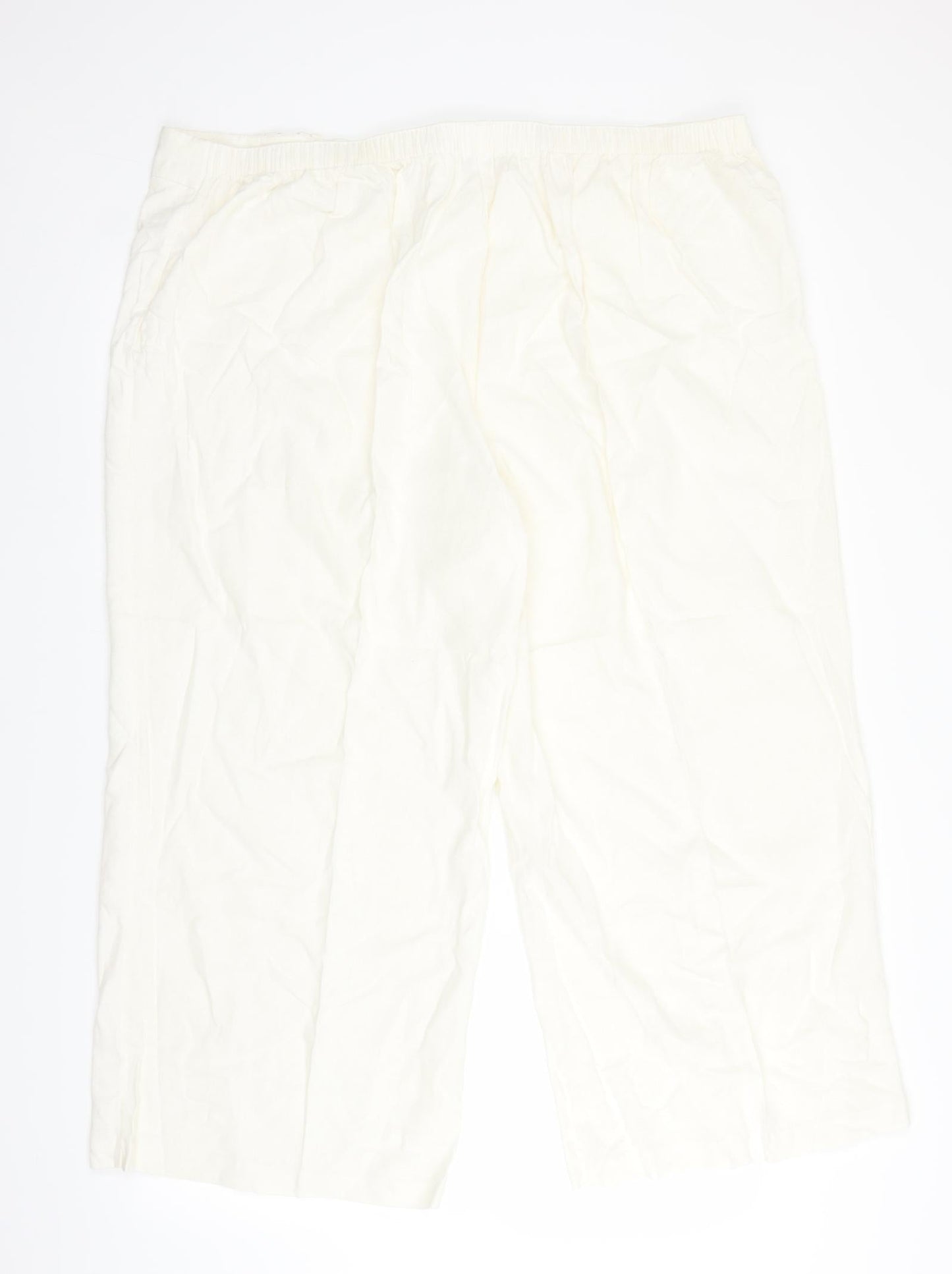 e. Womens White   Trousers  Size 28 L25 in