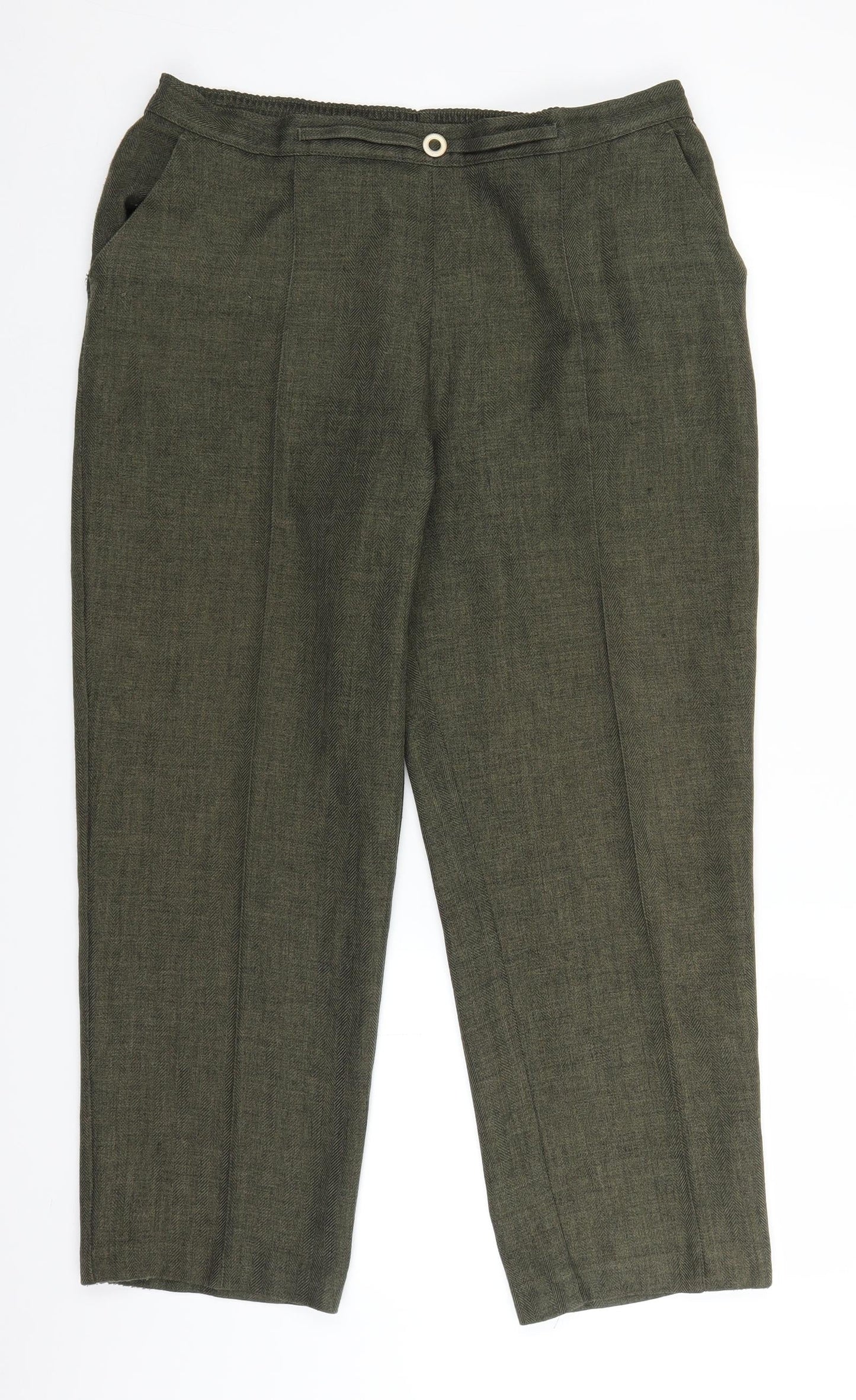 Womens UK Size 16 Marks and Spencer Regular Fit  Green Trousers