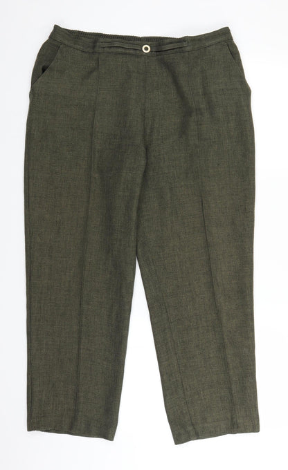 Womens UK Size 16 Marks and Spencer Regular Fit  Green Trousers