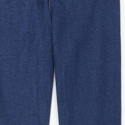 PRETTYLITTLETHING Womens Blue  Denim Straight Jeans Size 6 L27 in
