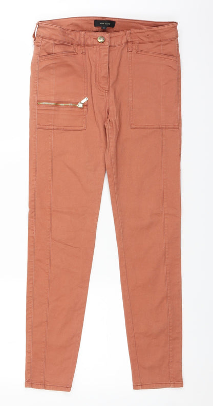 River Island Womens Orange  Denim Straight Jeans Size 8 L26 in