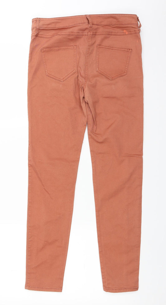 River Island Womens Orange  Denim Straight Jeans Size 8 L26 in