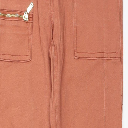 River Island Womens Orange  Denim Straight Jeans Size 8 L26 in