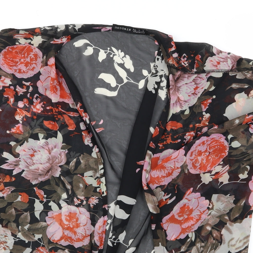 Womens UK Size L Preworn Black Basic Blouse