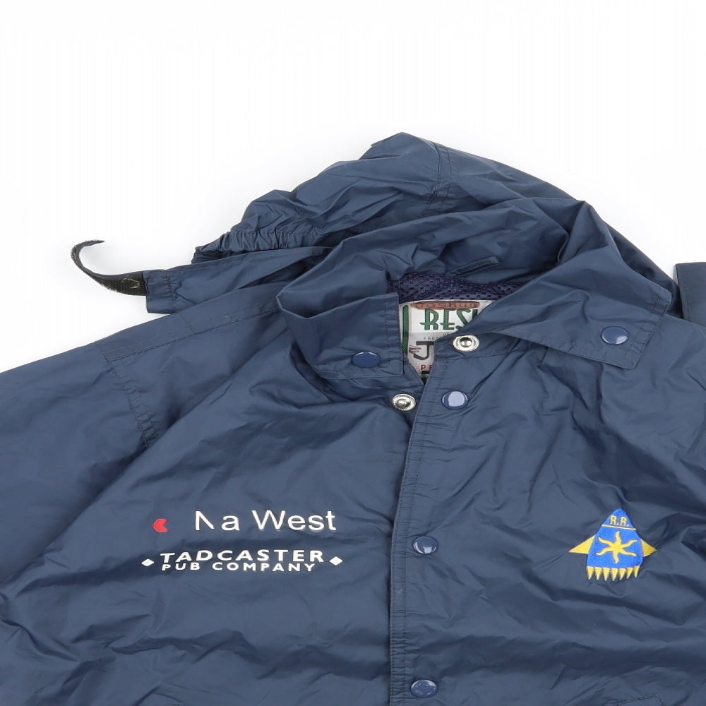 Mens UK Size M Result Blue Windbreaker Coat
