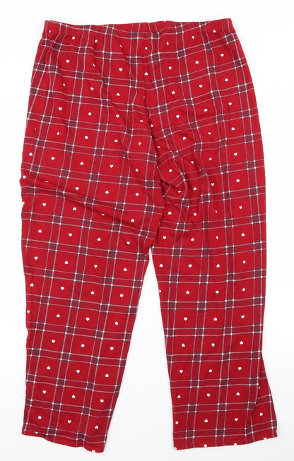 Preworn Womens Red Check  Kaftan Pyjama Pants Size M