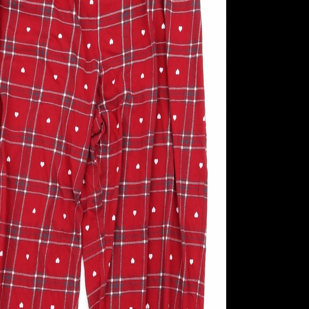 Preworn Womens Red Check  Kaftan Pyjama Pants Size M