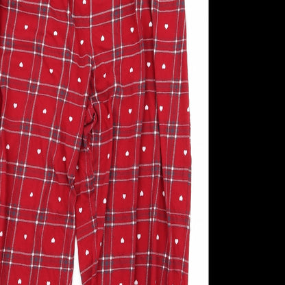Preworn Womens Red Check  Kaftan Pyjama Pants Size M