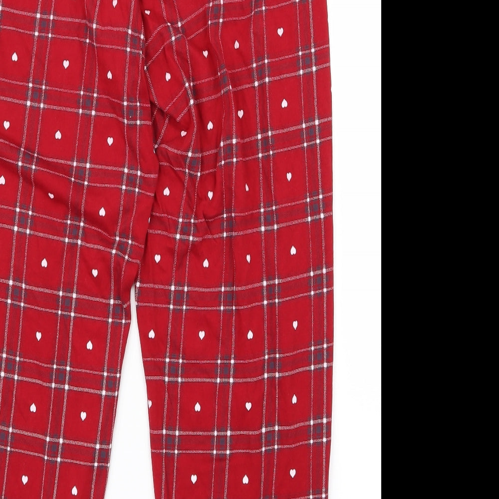 Preworn Womens Red Check  Kaftan Pyjama Pants Size M