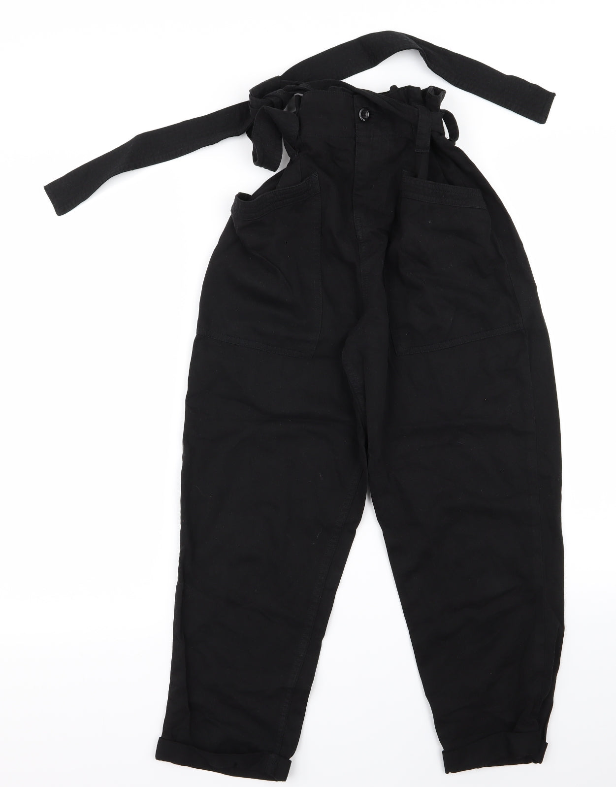 Womens UK Size 8 Preworn Regular Fit  Black Trousers