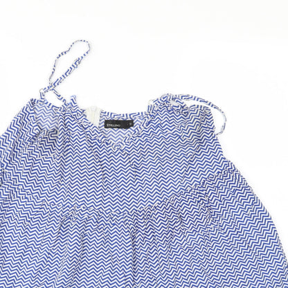 stellino Womens Blue Striped Corduroy Basic Casual Size 12