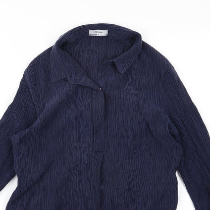 riva Womens Blue   Basic Button-Up Size S