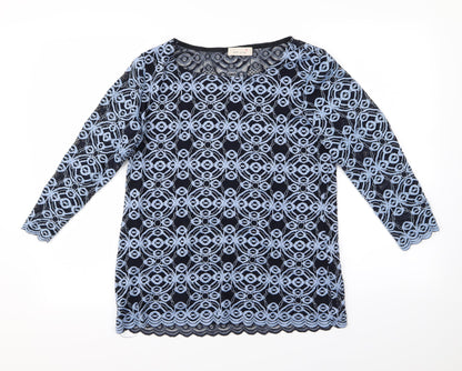 peruna Womens Blue Floral  Cardigan Jumper Size 14