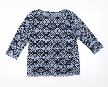 peruna Womens Blue Floral  Cardigan Jumper Size 14