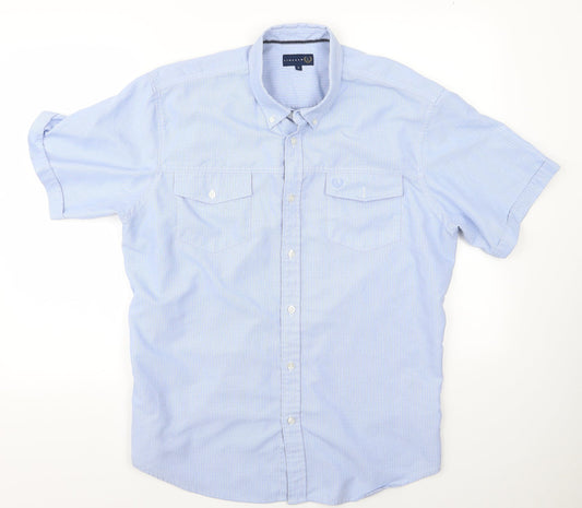 licoln Mens Blue Striped   Polo Size L