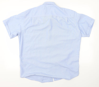 licoln Mens Blue Striped   Polo Size L