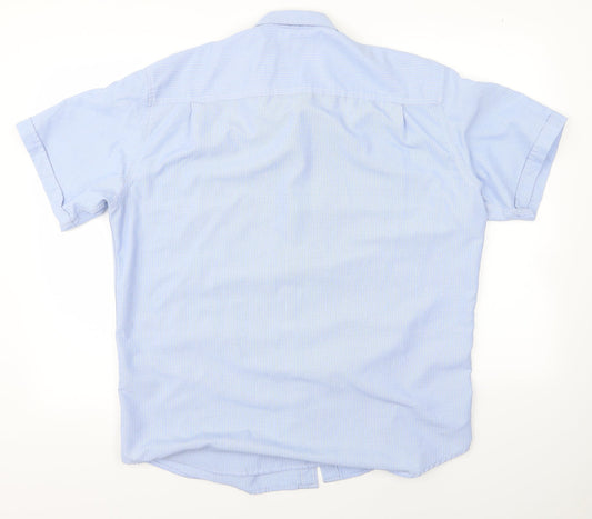 licoln Mens Blue Striped   Polo Size L