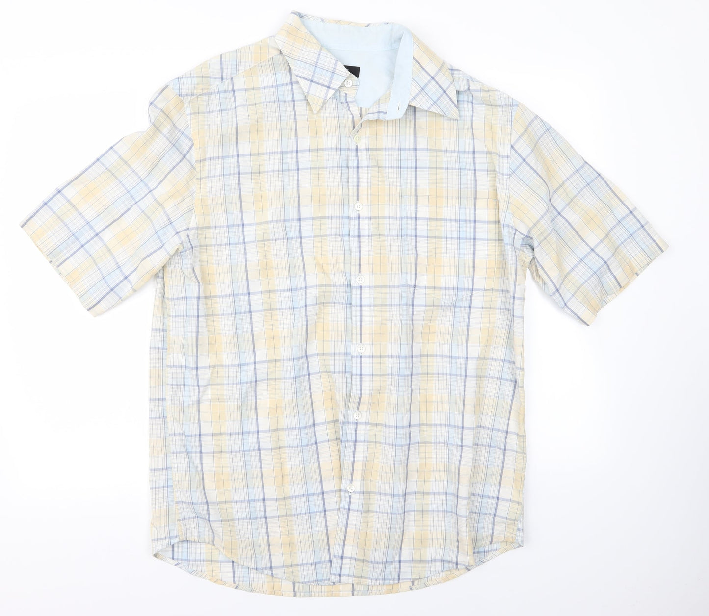 Mens UK Size L NEXT Blue  Button-Up Short Sleeve Casual Shirt
