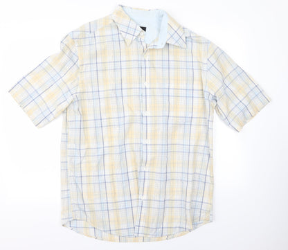 Mens UK Size L NEXT Blue  Button-Up Short Sleeve Casual Shirt