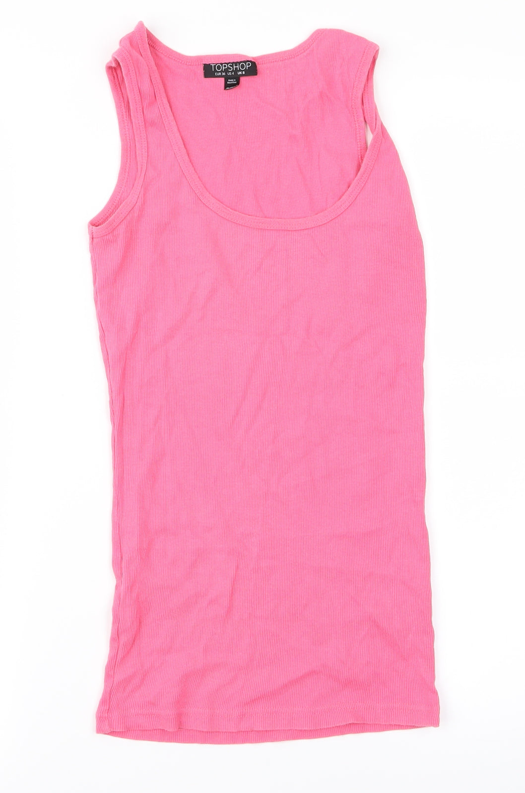 Womens UK Size 8 Topshop Pink Basic T-Shirt