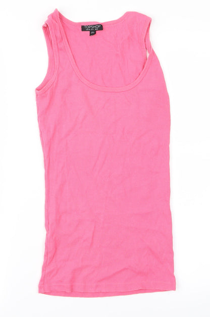 Womens UK Size 8 Topshop Pink Basic T-Shirt