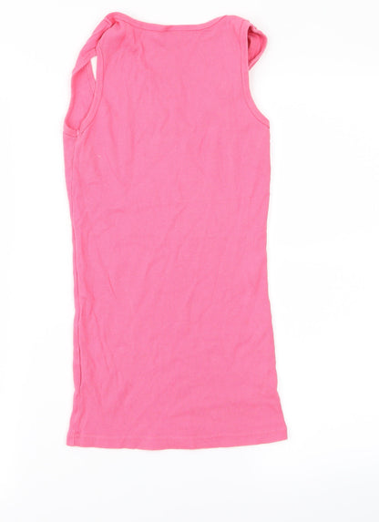 Womens UK Size 8 Topshop Pink Basic T-Shirt