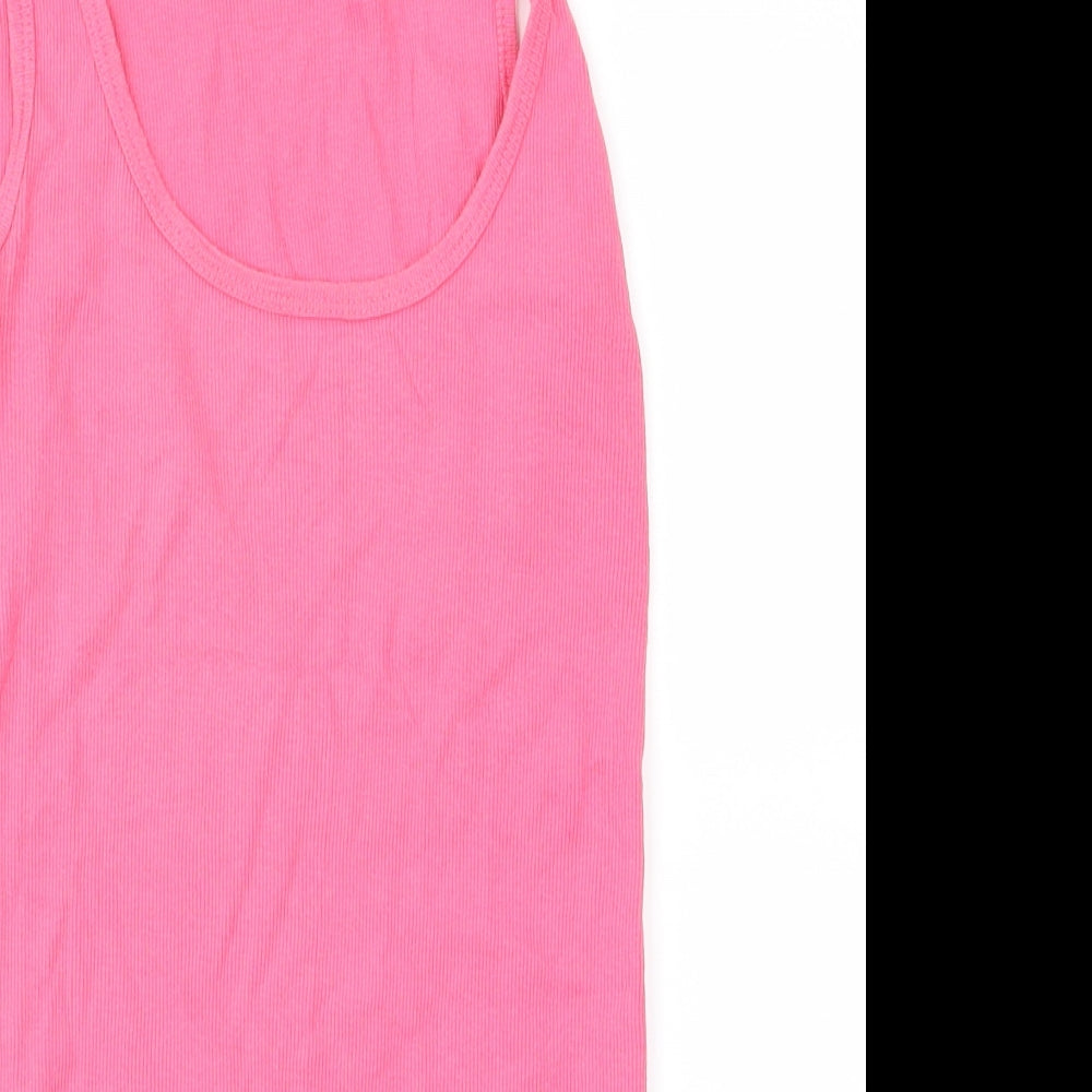Womens UK Size 8 Topshop Pink Basic T-Shirt