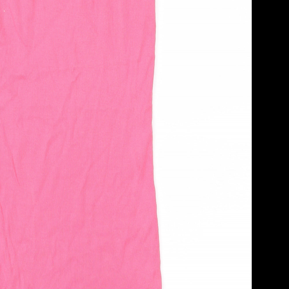 Womens UK Size 8 Topshop Pink Basic T-Shirt