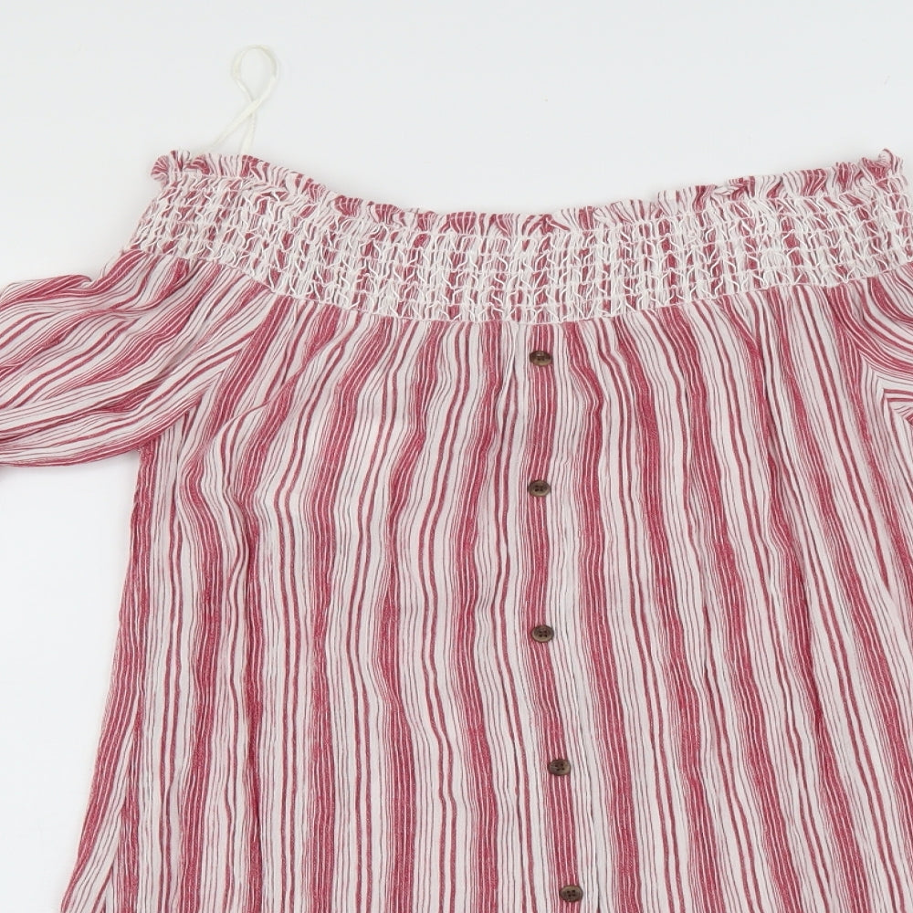 Womens UK Size 8 NEXT Red Basic Blouse