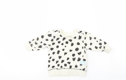 Primark Girls White Polka Dot  Pullover Jumper Size 3-6 Months
