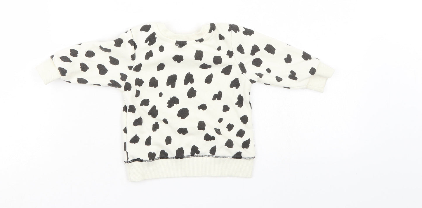 Primark Girls White Polka Dot  Pullover Jumper Size 3-6 Months
