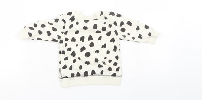 Primark Girls White Polka Dot  Pullover Jumper Size 3-6 Months