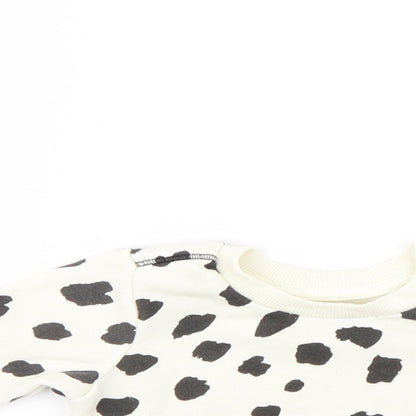Primark Girls White Polka Dot  Pullover Jumper Size 3-6 Months