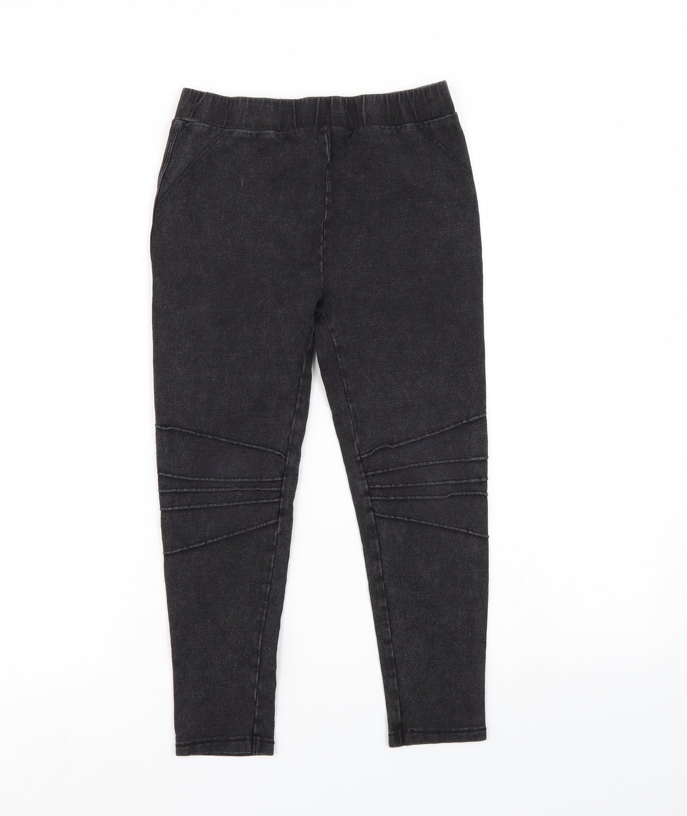 NEXT Girls Black   Jegging Trousers Size 9 Years - Elastic Waist