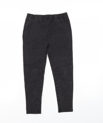 NEXT Girls Black   Jegging Trousers Size 9 Years - Elastic Waist