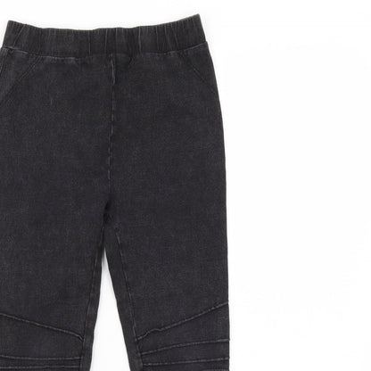 NEXT Girls Black   Jegging Trousers Size 9 Years - Elastic Waist