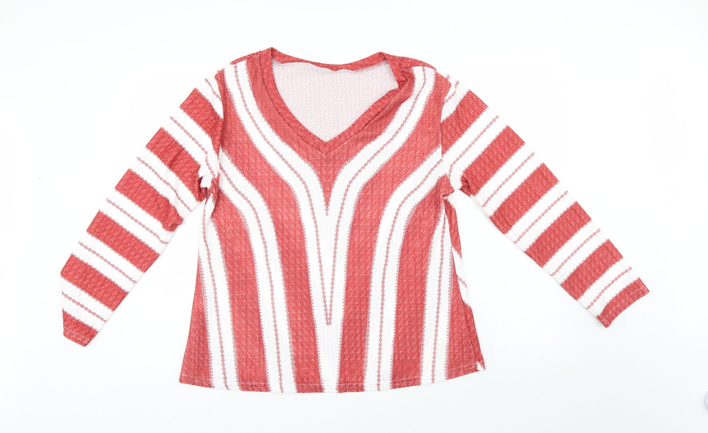 Preworn Womens Red Striped  Tunic Jumper Size L