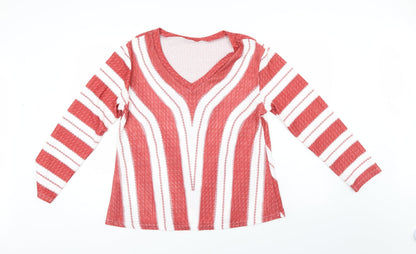 Preworn Womens Red Striped  Tunic Jumper Size L