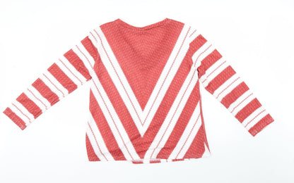 Preworn Womens Red Striped  Tunic Jumper Size L