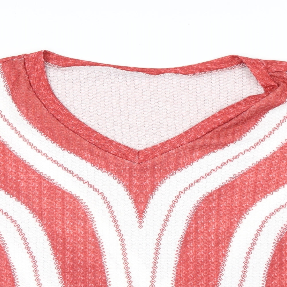 Preworn Womens Red Striped  Tunic Jumper Size L