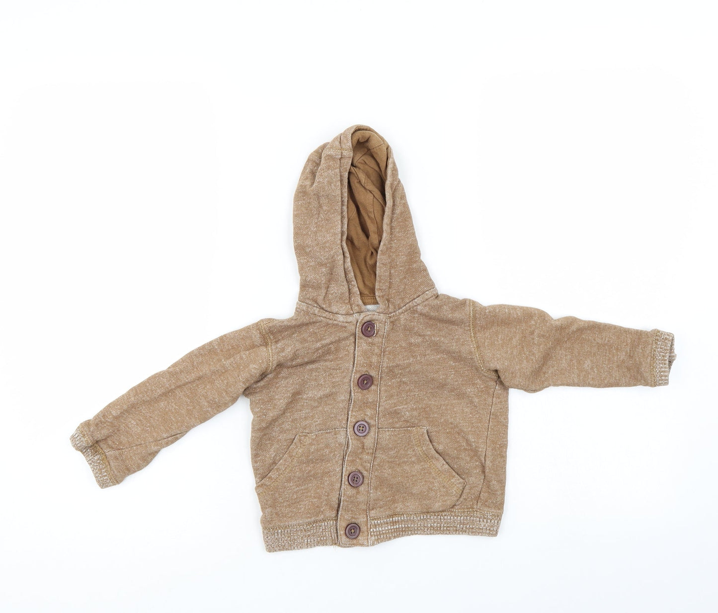 Preworn Boys Brown   Cardigan Hoodie Size 2-3 Years