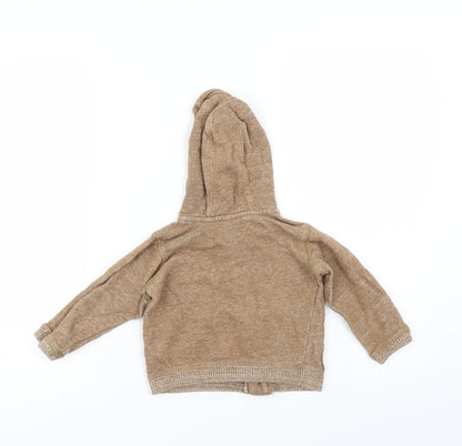 Preworn Boys Brown   Cardigan Hoodie Size 2-3 Years