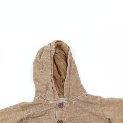 Preworn Boys Brown   Cardigan Hoodie Size 2-3 Years