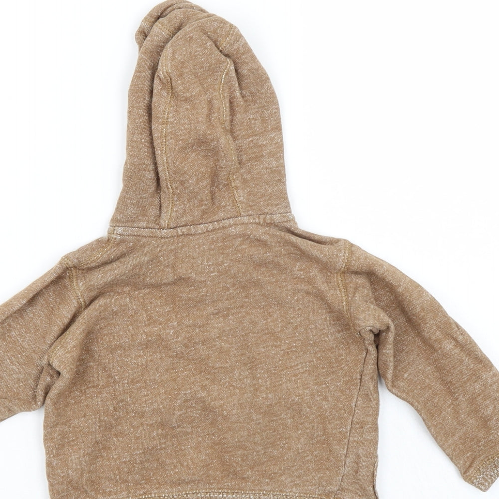 Preworn Boys Brown   Cardigan Hoodie Size 2-3 Years