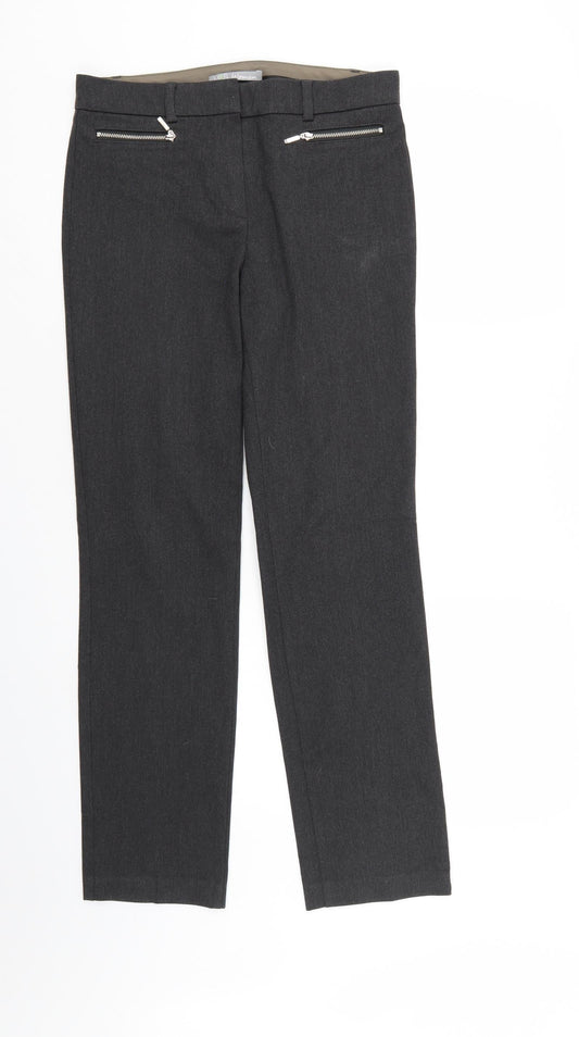 M&S Womens Grey   Trousers  Size 8 L28 in