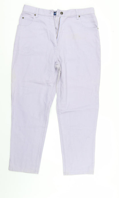 Brooker Womens Purple  Denim Straight Jeans Size 16 L27 in